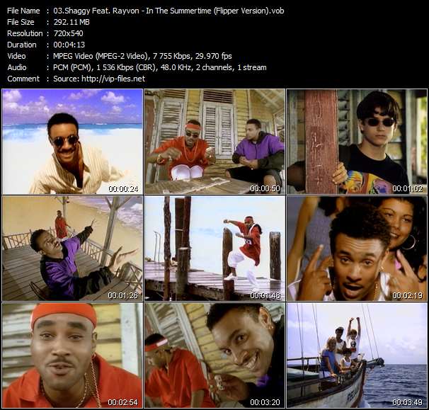 Shaggy Feat. Rayvon video ”In The Summertime (Flipper Version)” from dvd ”Rock America Mainstream June 1996”