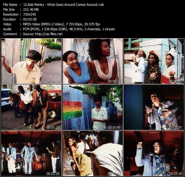 Bob Marley video ”What Goes Around Comes Around” from dvd ”Rock America Mainstream August 1996”