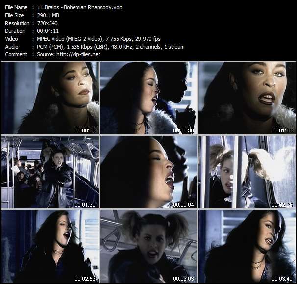 Braids video ”Bohemian Rhapsody” from dvd ”Rock America Mainstream November 1996”