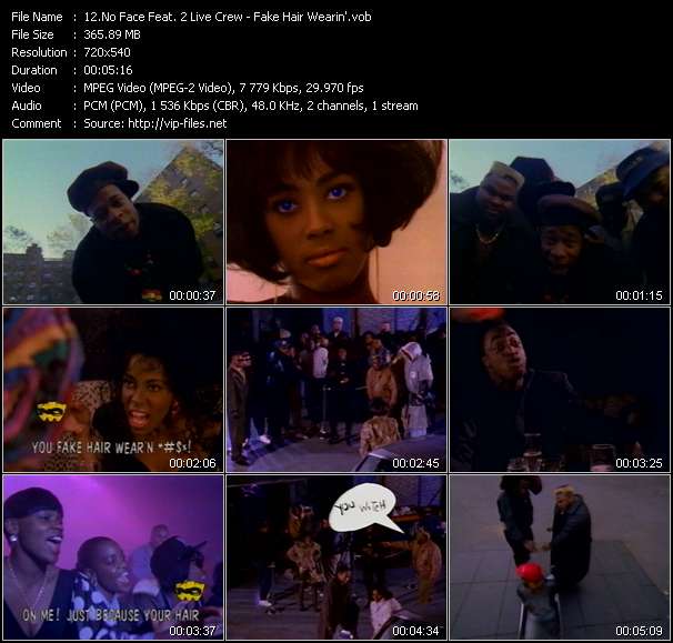 No Face Feat. 2 Live Crew video ”Fake Hair Wearin'” from dvd ”Rock America Urban February 1991”