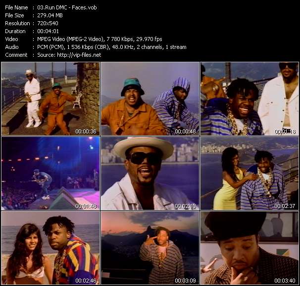 Run DMC video ”Faces” from dvd ”Rock America Urban April 1991”