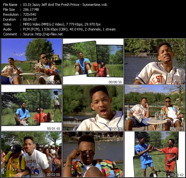 Dj Jazzy Jeff And The Fresh Prince video ”Summertime” from dvd ”Rock America Urban July 1991”