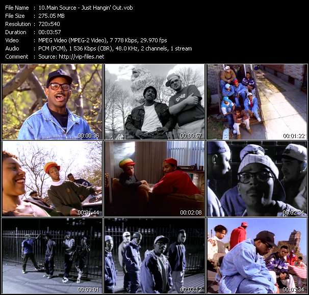 Main Source video ”Just Hangin' Out” from dvd ”Rock America Urban July 1991”