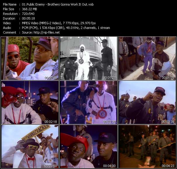 Public Enemy video ”Brothers Gonna Work It Out” from dvd ”Rock America Urban August 1990”