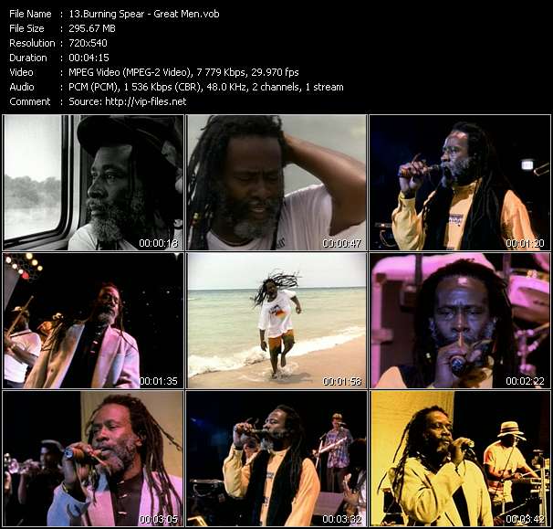 Burning Spear video ”Great Men” from dvd ”Rock America Urban August 1990”