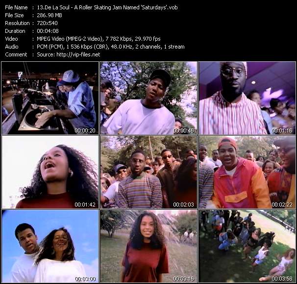 De La Soul video ”A Roller Skating Jam Named 'Saturdays'” from dvd ”Rock America Urban August 1991”