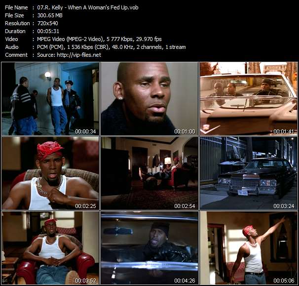 R. Kelly video ”When A Woman's Fed Up” from dvd ”R. Kelly. The R. In R'n'B. The Greatest Hits Video Collection.”