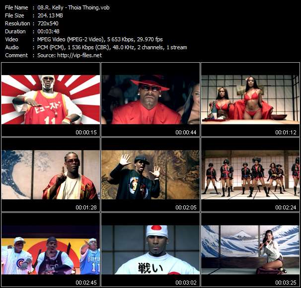 R. Kelly video ”Thoia Thoing” from dvd ”R. Kelly. The R. In R'n'B. The Greatest Hits Video Collection.”
