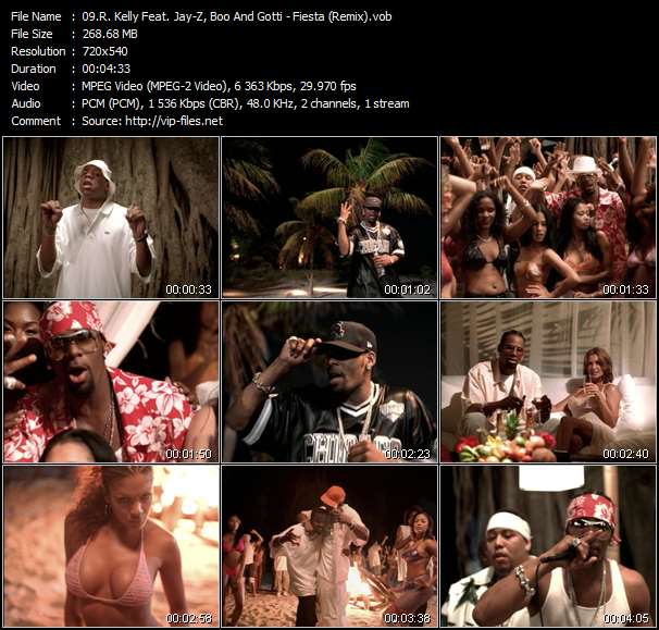 R. Kelly Feat. Jay-Z, Boo And Gotti video ”Fiesta (Remix)” from dvd ”R. Kelly. The R. In R'n'B. The Greatest Hits Video Collection.”