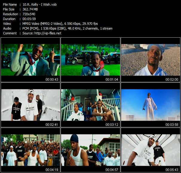 R. Kelly video ”I Wish” from dvd ”R. Kelly. The R. In R'n'B. The Greatest Hits Video Collection.”