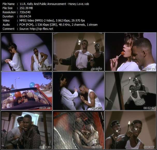 R. Kelly And Public Announcement video ”Honey Love” from dvd ”R. Kelly. The R. In R'n'B. The Greatest Hits Video Collection.”
