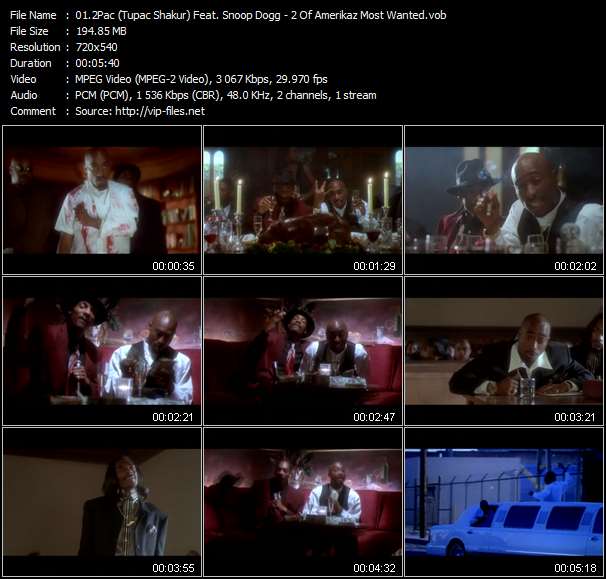 2Pac (Tupac Shakur) Feat. Snoop Dogg video ”2 Of Amerikaz Most Wanted” from dvd ”2Pac. All Eyez On Me”