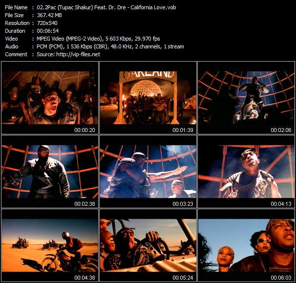 2Pac (Tupac Shakur) Feat. Dr. Dre video ”California Love” from dvd ”2Pac. All Eyez On Me”