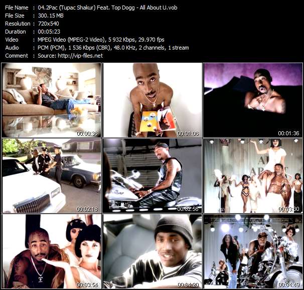 2Pac (Tupac Shakur) Feat. Top Dogg video ”All About U” from dvd ”2Pac. All Eyez On Me”