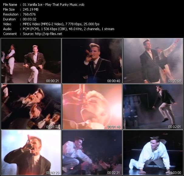 Vanilla Ice video ”Play That Funky Music” from dvd ”The Video Pool UK January 1991”