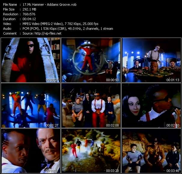 Mc Hammer video ”Addams Groove” from dvd ”The Video Pool UK January 1992”