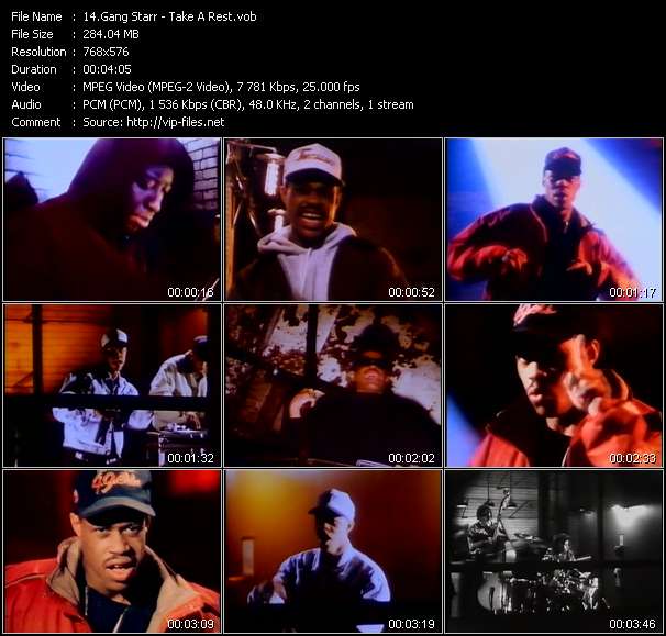 Gang Starr video ”Take A Rest” from dvd ”The Video Pool UK March 1991”