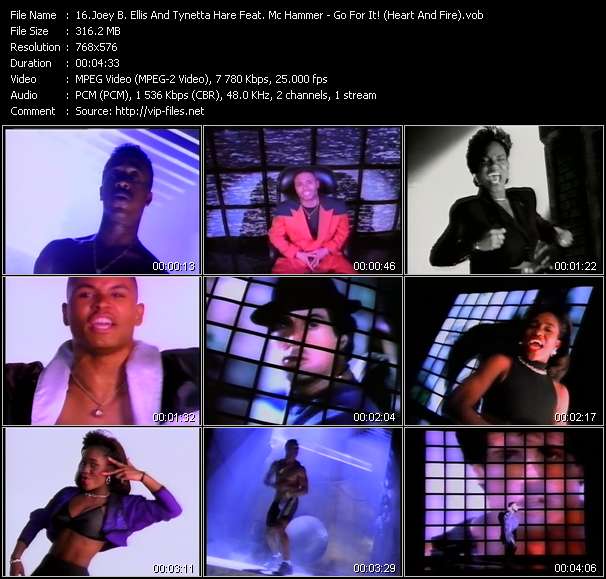 Joey B. Ellis And Tynetta Hare Feat. Mc Hammer video ”Go For It! (Heart And Fire) (From "Rocky V")” from dvd ”The Video Pool UK March 1991”