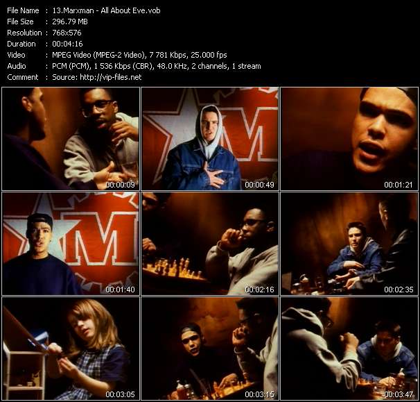 Marxman video ”All About Eve” from dvd ”The Video Pool UK March 1993”