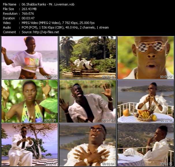 Shabba Ranks video ”Mr. Loverman” from dvd ”The Video Pool UK April 1993”