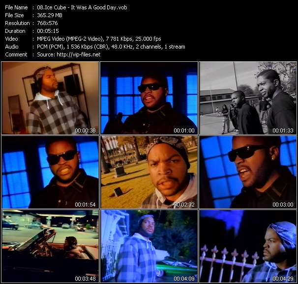 Ice Cube video ”It Was A Good Day” from dvd ”The Video Pool UK April 1993”