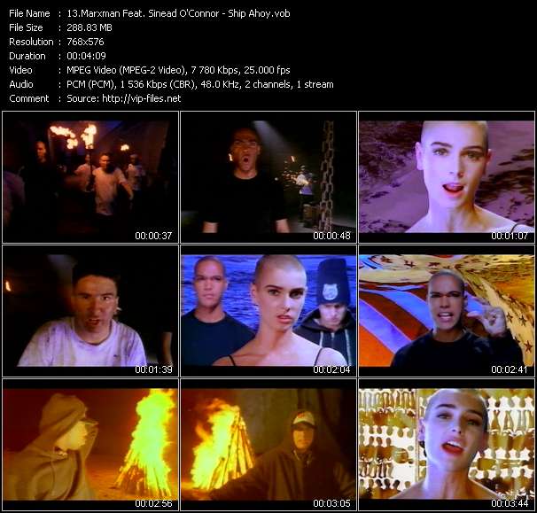 Marxman Feat. Sinead O'Connor video ”Ship Ahoy” from dvd ”The Video Pool UK May 1993”