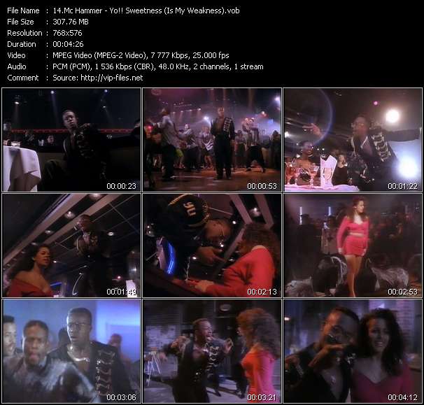 Mc Hammer video ”Yo!! Sweetness (Is My Weakness)” from dvd ”The Video Pool UK June 1991”