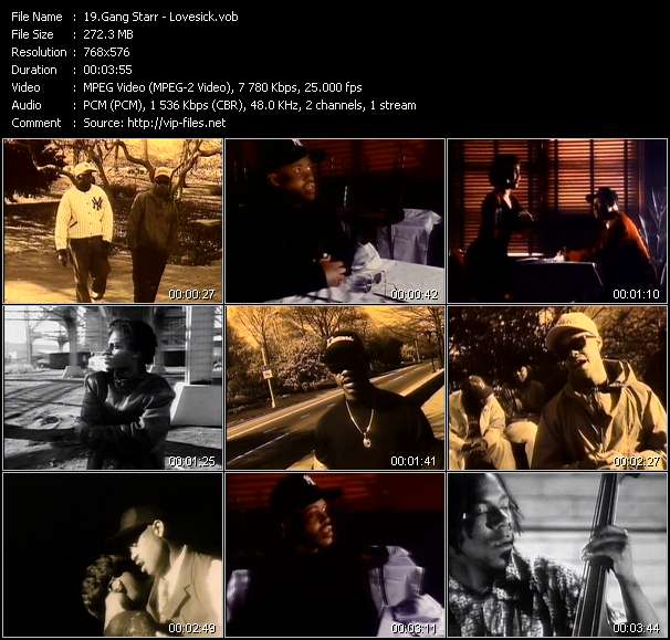 Gang Starr video ”Lovesick” from dvd ”The Video Pool UK June 1991”