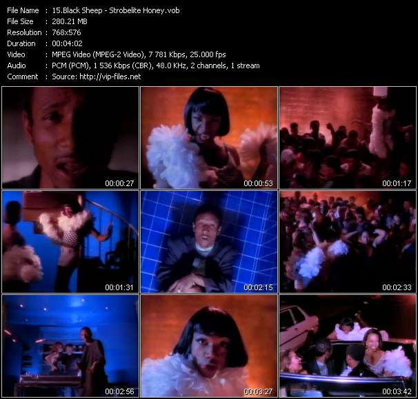 Black Sheep video ”Strobelite Honey” from dvd ”The Video Pool UK July 1992”