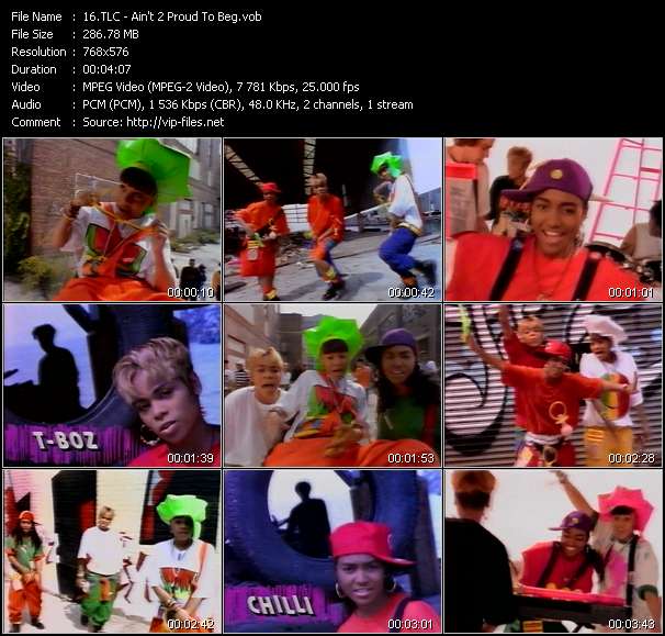 TLC video ”Ain't 2 Proud To Beg” from dvd ”The Video Pool UK July 1992”