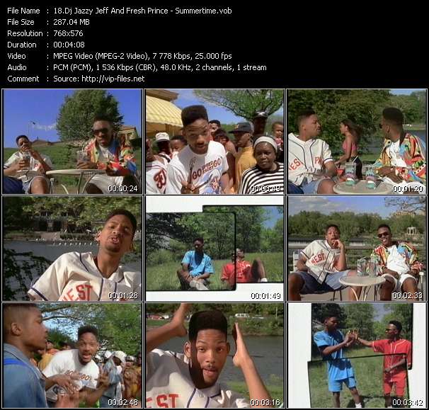 Dj Jazzy Jeff And The Fresh Prince video ”Summertime” from dvd ”The Video Pool UK August 1991”