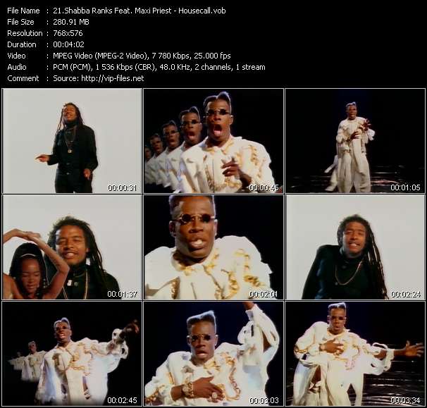 Shabba Ranks Feat. Maxi Priest video ”Housecall” from dvd ”The Video Pool UK September 1991”