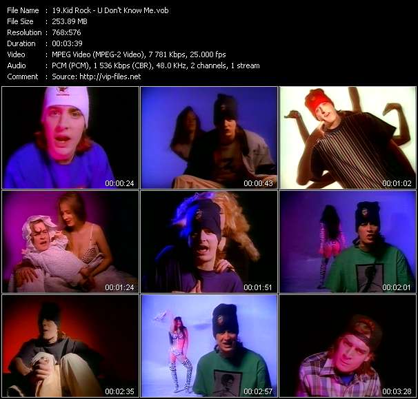 Kid Rock video ”U Don't Know Me” from dvd ”The Video Pool UK September 1993”