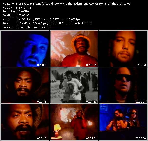 Dread Flimstone (Dread Flimstone And The Modern Tone Age Family) video ”From The Ghetto” from dvd ”The Video Pool UK December 1991”
