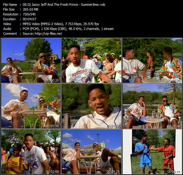 Dj Jazzy Jeff And The Fresh Prince video ”Summertime” from dvd ”ETV ET-VideoLink Reel 579. Dance Hits August 1991”