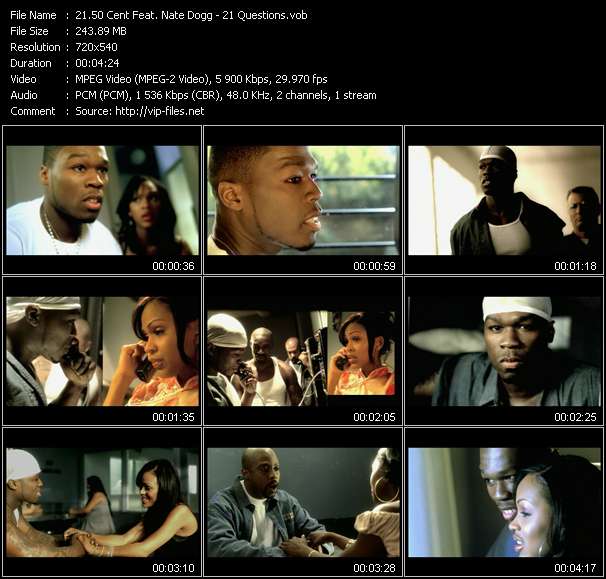 50 Cent Feat. Nate Dogg video ”21 Questions” from dvd ”Hot Video June 2003”