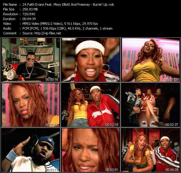 Faith Evans Feat. Missy Elliott And Freeway video ”Burnin' Up” from dvd ”Hot Video October 2002”