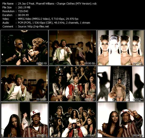 Jay-Z Feat. Pharrell Williams video ”Change Clothes (MTV Version)” from dvd ”Hot Video December 2003”