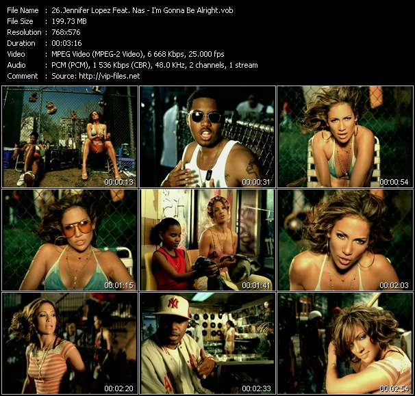 Jennifer Lopez Feat. Nas video ”I'm Gonna Be Alright” from dvd ”UK Chart Video June 2002”