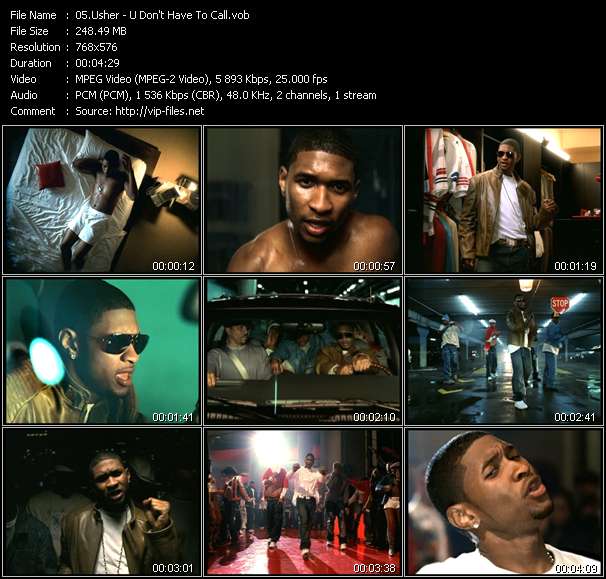 Usher video ”U Don't Have To Call” from dvd ”UK Chart Video July 2002”