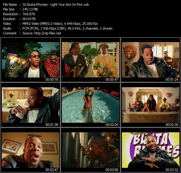 Busta Rhymes video ”Light Your Ass On Fire” from dvd ”UK Chart Video November 2003”