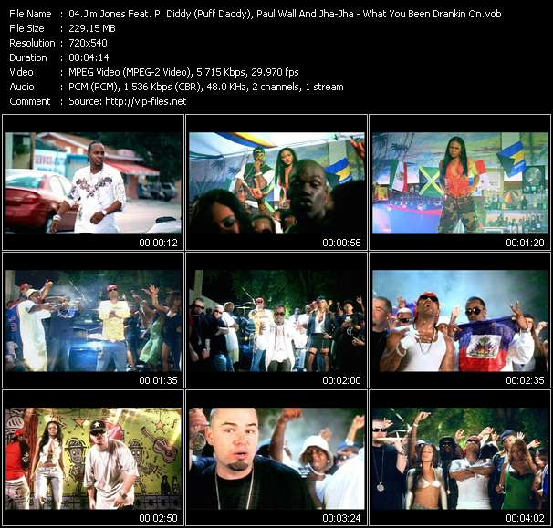 Jim Jones Feat. P. Diddy (Puff Daddy), Paul Wall And Jha-Jha video ”What You Been Drankin On” from dvd ”Urban Video November 2005”