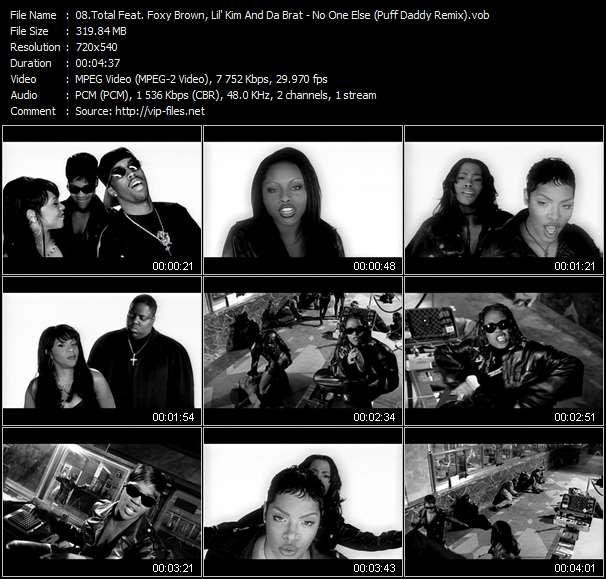 Total Feat. Foxy Brown, Lil' Kim And Da Brat video ”No One Else (Puff Daddy Remix)” from dvd ”Rock America Dance March 1996”