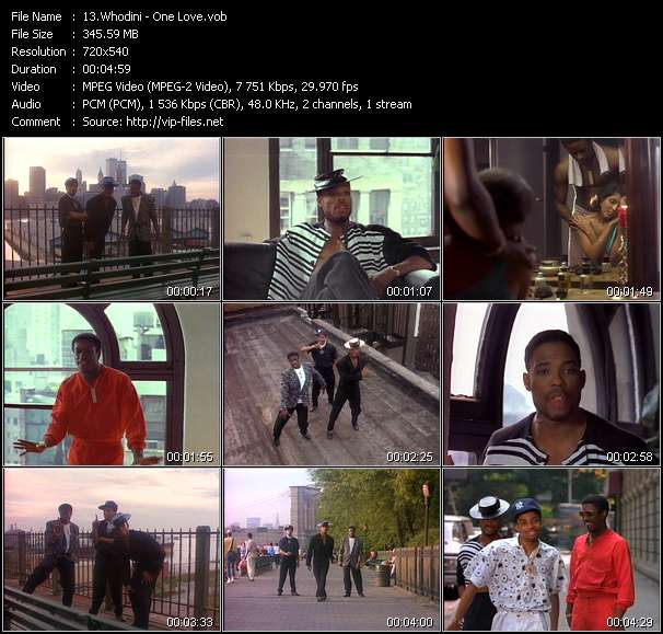 Whodini video ”One Love” from dvd ”Rock America Dance July 1986”