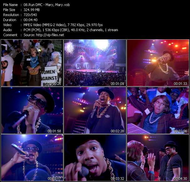 Run DMC video ”Mary, Mary” from dvd ”Rock America Dance August 1988”