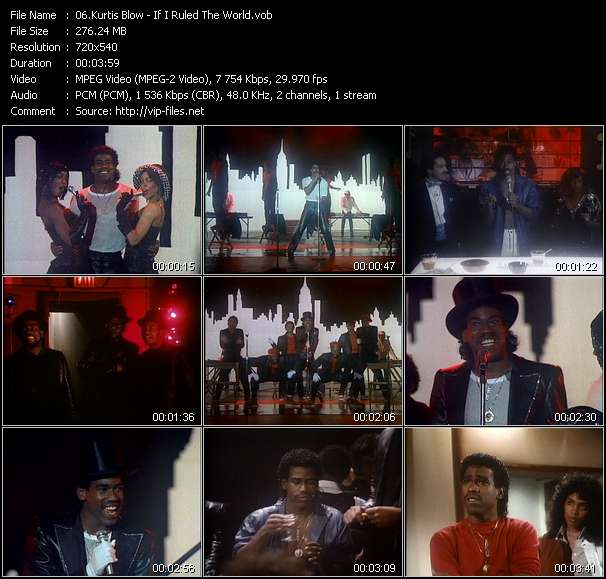 Kurtis Blow video ”If I Ruled The World” from dvd ”Rock America Dance December 1985”