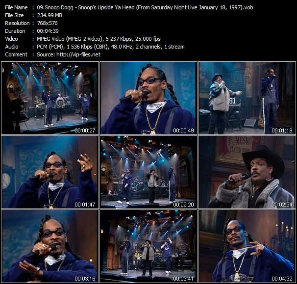 Snoop Dogg Feat. Charlie Wilson video ”Snoop's Upside Ya Head (From "Saturday Night Live" January 18, 1997)” from dvd ”Saturday Night Live. 25 Years Of Music Vol.5”