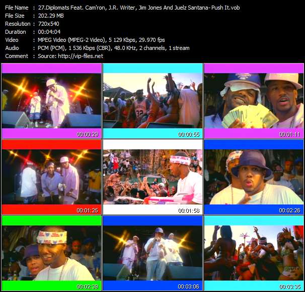 Diplomats Feat. Cam'ron, J.R. Writer, Jim Jones And Juelz Santana video ”Push It” from dvd ”Screenplay VJ-Pro Club Vision December 2004”