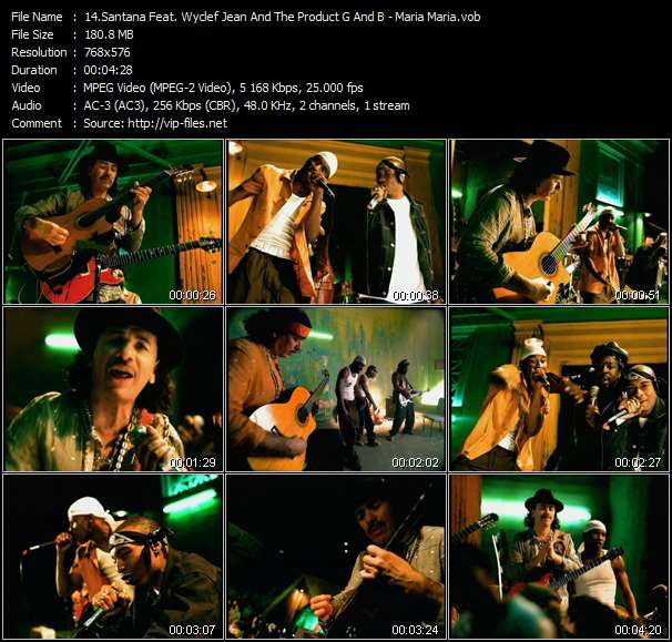 Santana Feat. Wyclef Jean And The Product G And B video ”Maria Maria” from dvd ”The White Disc Music Promo Vol.4”