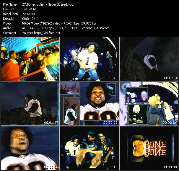 Bone Crusher video ”Never Scared” from dvd ”ETV Network Vital Hitz 2069 June 2003”